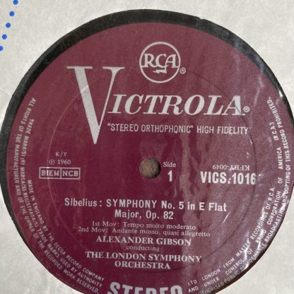 VICS 1016 Sibelius Symphony No.. 5, Karelia Suite / Gibson / LSO P/S