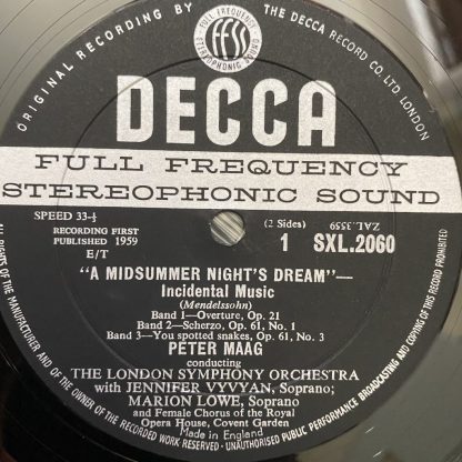 SXL 2060 Mendelssohn Midsummer Night's Dream / Maag W/B
