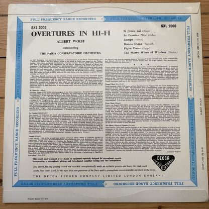 SXL 2008 Overtures in Hi-Fi / Wolff / PCO W/B BBB
