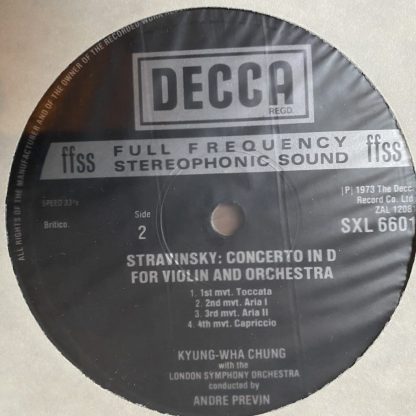 SXL 6601 Walton / Stravinsky Violin Concertos