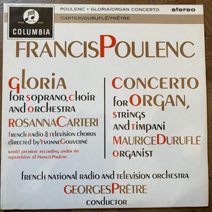 SAX 2445 Poulenc Gloria / Concerto For Organ / Pretre FNRO B/S