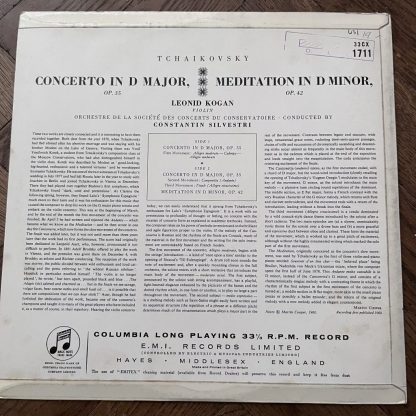 33CX 1711 Tchaikovsky Violin Concerto Leonid Kogan Paris Conservatoire Silvestr