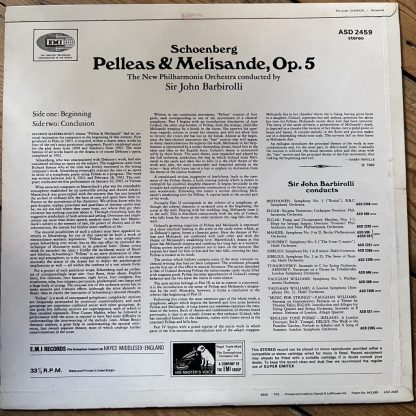 ASD 2459 Schoenberg Pelleas & Melisande / Barbirolli S/C