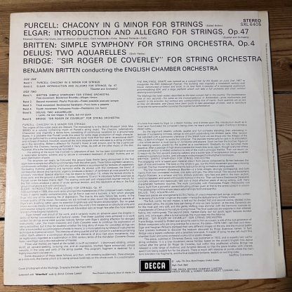 SXL 6405 Britten conducts English Music for Strings